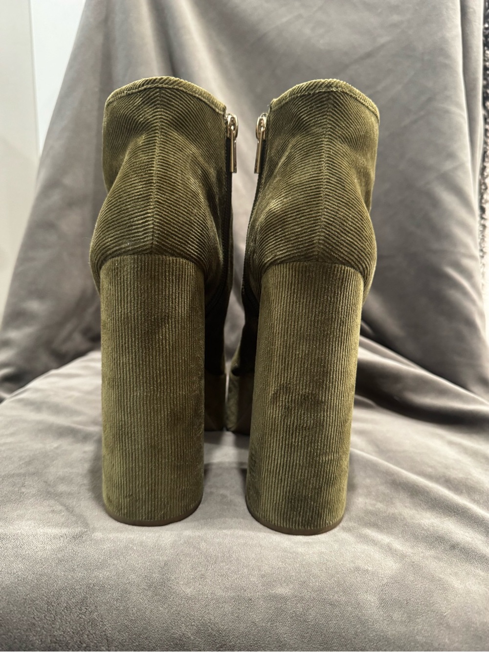 Jessica SimpsonOlive Green Platform Ankle Boots - Women's Lace-Up Heeled Booties - Picture 3 of 8